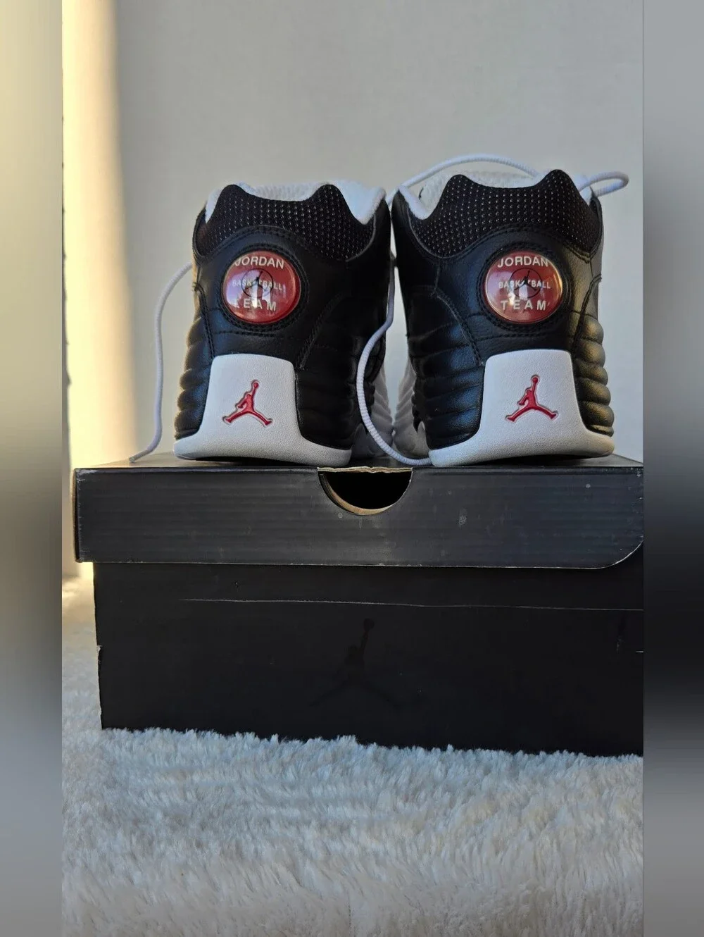 VNFS Nike Air Jordan Jumpman Team 1 Black White Red 644938-002 Size 9.5 OG Box